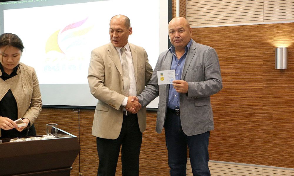 Employees of the NMSC "Kazmortransflot" awarded with the anniversary medal "Aktau Kalasina 55 zhyl"